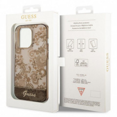Apple iPhone 14 Pro Hülle Guess IML Electro Cam TDJ Ocker