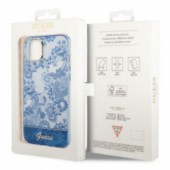 Apple iPhone 14 Hülle Guess IML Electro Cam TDJ Blau