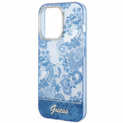 Apple iPhone 14 Pro Max Hülle Guess IML Electro Cam TDJ Blau