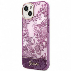 Apple iPhone 14 Hülle Guess IML Electro Cam TDJ Fuchsie
