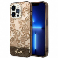 Apple iPhone 14 Pro Max Hülle Guess IML Electro Cam TDJ Ocker