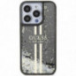 Apple iPhone 15 Pro Max Hülle Guess Liquid Glitter Gold Stripes Schwarz
