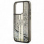 Apple iPhone 15 Pro Max Hülle Guess Liquid Glitter Gold Stripes Schwarz