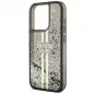 Apple iPhone 15 Pro Max Hülle Guess Liquid Glitter Gold Stripes Schwarz