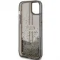 Apple iPhone 15 Hülle Guess Liquid Glitter Gold Stripes Schwarz