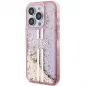 Apple iPhone 15 Pro Max Hülle Guess Liquid Glitter Gold Stripes Rosa
