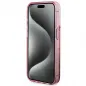 Apple iPhone 15 Pro Max Hülle Guess Liquid Glitter Gold Stripes Rosa