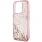 Apple iPhone 15 Pro Max Hülle Guess Liquid Glitter Gold Stripes Rosa