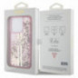 Apple iPhone 15 Pro Max Hülle Guess Liquid Glitter Gold Stripes Rosa