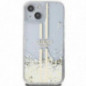 Apple iPhone 15 Plus Hülle Guess Liquid Glitter Gold Stripes Durchsichtbar