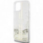 Apple iPhone 15 Plus Hülle Guess Liquid Glitter Gold Stripes Durchsichtbar