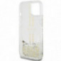 Apple iPhone 15 Plus Hülle Guess Liquid Glitter Gold Stripes Durchsichtbar