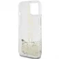 Apple iPhone 15 Plus Hülle Guess Liquid Glitter Gold Stripes Durchsichtbar
