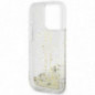 Apple iPhone 15 Pro Hülle Guess Liquid Glitter Gold Stripes Durchsichtbar