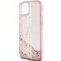 Apple iPhone 15 Plus Hülle Guess Liquid Glitter Gold Stripes Rosa