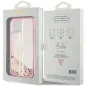 Apple iPhone 15 Plus Hülle Guess Liquid Glitter Gold Stripes Rosa