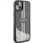 Apple iPhone 15 Plus Hülle Guess Liquid Glitter Gold Stripes Schwarz