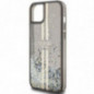 Apple iPhone 15 Plus Hülle Guess Liquid Glitter Gold Stripes Schwarz