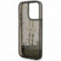 Apple iPhone 15 Pro Hülle Guess Liquid Glitter Gold Stripes Schwarz