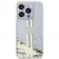 Apple iPhone 15 Pro Max Hülle Guess Liquid Glitter Gold Stripes Durchsichtbar