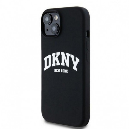 Apple iPhone 14 Hülle DKNY Silicone White Arch Logo MagSAFE  Schwarz