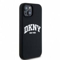 Apple iPhone 14 Hülle DKNY Silicone White Arch Logo MagSAFE  Schwarz
