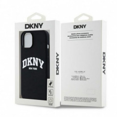 Apple iPhone 14 Hülle DKNY Silicone White Arch Logo MagSAFE  Schwarz