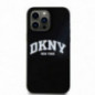 Apple iPhone 14 Pro Max Hülle DKNY Silicone White Arch Logo MagSAFE  Schwarz