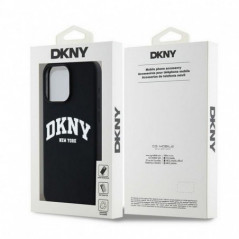 Apple iPhone 14 Pro Max Hülle DKNY Silicone White Arch Logo MagSAFE  Schwarz