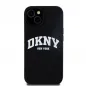 Apple iPhone 15 Hülle DKNY Silicone White Arch Logo MagSAFE  Schwarz