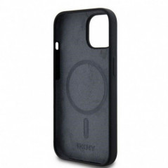 Apple iPhone 15 Hülle DKNY Silicone White Arch Logo MagSAFE  Schwarz
