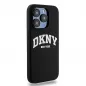 Apple iPhone 15 Plus Hülle DKNY Silicone White Arch Logo MagSAFE  Schwarz