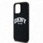 Apple iPhone 15 Pro Max Hülle DKNY Silicone White Arch Logo MagSAFE  Schwarz