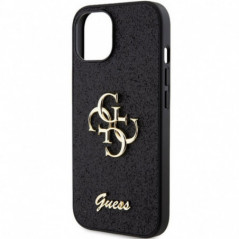 Apple iPhone 15 Plus Hülle Guess Fixed Glitter Big 4G Schwarz