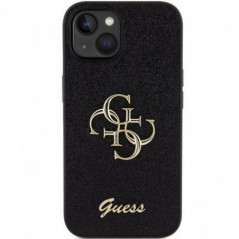 Apple iPhone 15 Plus Hülle Guess Fixed Glitter Big 4G Schwarz