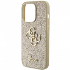 Apple iPhone 15 Pro Max Hülle Guess Fixed Glitter Big 4G Gold