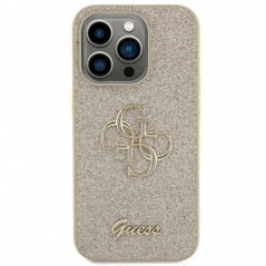 Apple iPhone 15 Pro Max Hülle Guess Fixed Glitter Big 4G Gold