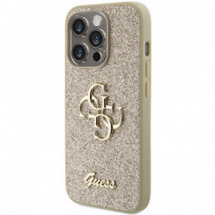 Apple iPhone 15 Pro Max Hülle Guess Fixed Glitter Big 4G Gold