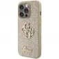 Apple iPhone 15 Pro Max Hülle Guess Fixed Glitter Big 4G Gold