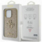 Apple iPhone 15 Pro Max Hülle Guess Fixed Glitter Big 4G Gold