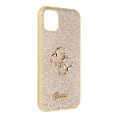 Apple iPhone 11 Hülle Guess Fixed Glitter Big 4G Gold