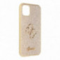 Apple iPhone 11 Hülle Guess Fixed Glitter Big 4G Gold