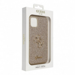 Apple iPhone 11 Hülle Guess Fixed Glitter Big 4G Gold