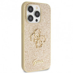 Apple iPhone 14 Pro Max Hülle Guess Fixed Glitter Big 4G Gold