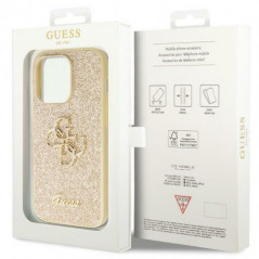 Apple iPhone 14 Pro Max Hülle Guess Fixed Glitter Big 4G Gold