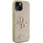 Apple iPhone 15 Hülle Guess Fixed Glitter Big 4G Gold
