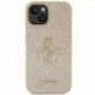 Apple iPhone 15 Plus Hülle Guess Fixed Glitter Big 4G Gold