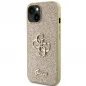 Apple iPhone 15 Plus Hülle Guess Fixed Glitter Big 4G Gold