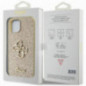 Apple iPhone 15 Plus Hülle Guess Fixed Glitter Big 4G Gold