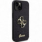 Apple iPhone 15 Hülle Guess Fixed Glitter Big 4G Schwarz